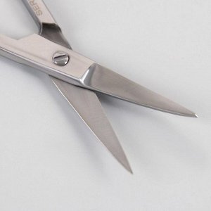 Ножницы маникюрные, загнутые, широкие, 9 см, цвет серебристый, В-116-S-SH