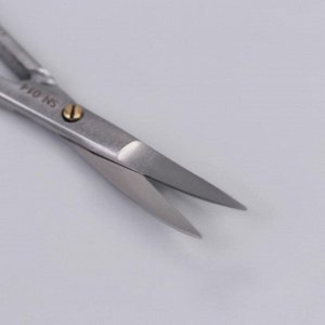 Ножницы маникюрные, загнутые, узкие, 10,5 см, цвет серебристый