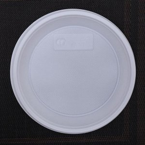 Тарелка одноразовая десертная, d=16,7 см, цвет белый, 100 шт/уп