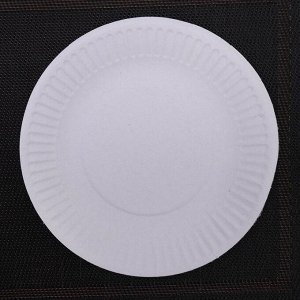 Набор одноразовыx тарелок, d=17 см, цвет белый, 100 шт/уп