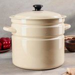 Кастрюля 10 л, без деколи, цвет слоновая кость