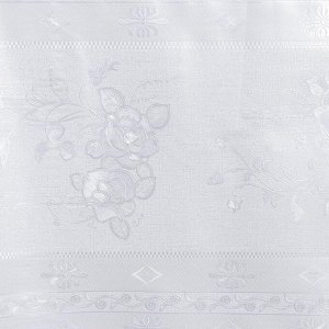 Клеёнка столовая на ткани, ширина 137 см, рулон 20 метров, цвет белый