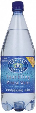 Газированная минеральная вода Crystal Geyser п/б 1250 мл.