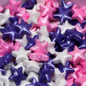 Посыпка микс «Звёзды», белая/розовая/фиолетовая, 50 г