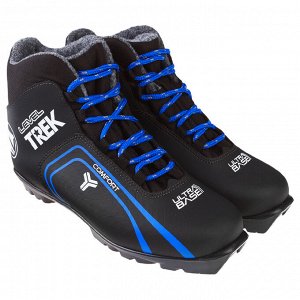 Ботинки лыжные TREK Level 3 NNN ИК, цвет чёрный, лого синий, размер 42