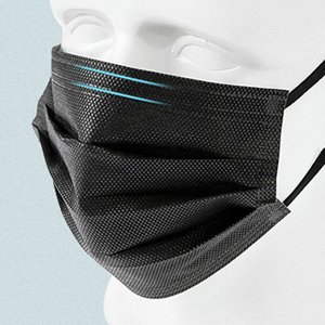Черные одноразовые маски, трехслойные, 50 шт