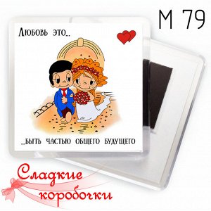 Магнит на холодильник акриловый Love is...