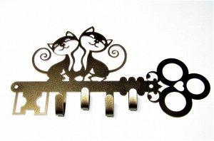 Ключница металлическая "Котята", бронзовая