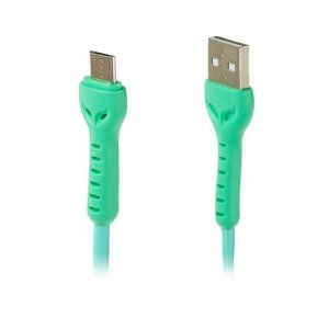 Кабель LuazON, micro USB - USB, 1 А, 1 м, усиленный штекер, зеленый