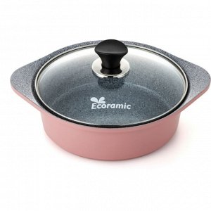 Набор посуды Ecoramic (розовый) с каменным покрытием