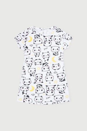 Сорочка для девочки Crockid К 1145 большие панды на белом