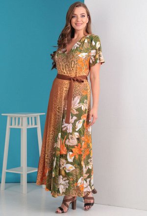 Платье Anastasia Mak 510 коричневый лилии