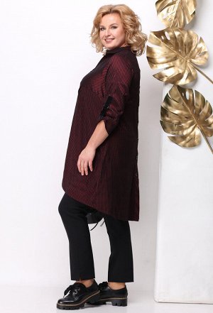 Блуза Michel Chic 742 бордо-черная полоска