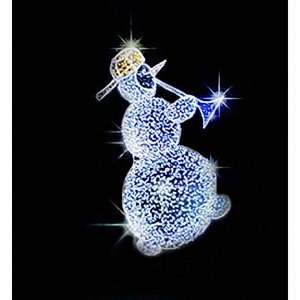 Светодиодная фигура "Снеговик музыкант", объёмная, 150 х 80 х 110 см, 100 Вт