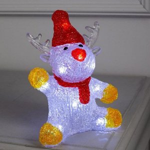 Светодиодная фигура «Приветливый оленёнок» 14.5x20x8 см, акрил, 10 LED, батарейки ААх2 (не в комплекте), свечение белое