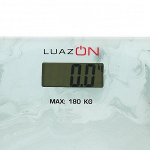 Весы напольные LuazON LVE-021, электронные, до 180 кг, 2хAAА (не в компл.), стекло, серые