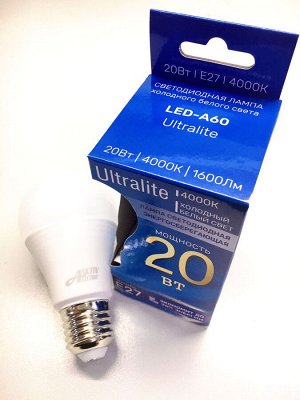 Лампа светодиодная LED A60 ULTRALITE  20Вт 220-240В E27 4000K