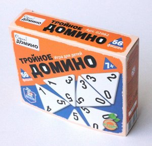 Игра настольная деревянная "Тройное домино"