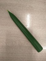Свеча восковая зеленая, 15*1,9 см (более 5 часов)