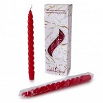 Свеча витая красная (высота 24,5 см, время горения 5 ч.)