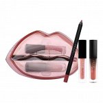 Набор мини-помад с карандашом Huda Beauty Matte &amp; Cream Lip Set Mogul &amp; Bombshell
