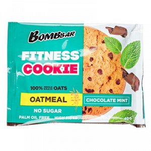 Печенье Bombbar FITNESS COOKIE chocolate mint 40 г 1 уп.х 12 шт.