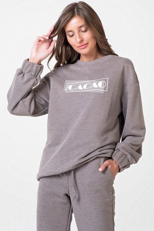 Костюм трикотажный свободный из футера какао