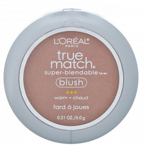 L'Oreal, Румяна True Match Super-Blendable Blush, оттенок W5-6 «Нежный песочный», 6 г