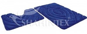 SHAHINTEX РREMIUM Набор ковриков для ванной 60х100см; 60х50см синий 56