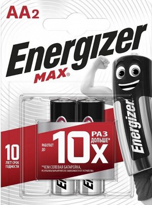 ENERGIZER MAX Набор батареек пальчик. AA E91 BP2, 2шт. 411393