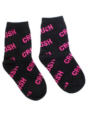 Детские носки 3-5 лет 15-18 см &quot;Краш&quot; Чёрно-розовые