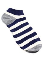 Короткие носки р.40-45 Blue series &quot;Double solid&quot; Сине-белая полоска