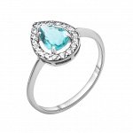 Кольцо из серебра с фианитом синт. и фианитом 100-579-T