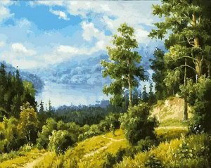 Набор для творчества Белоснежка картина по номерам на холсте Лесной пейзаж 40 на 50 см5