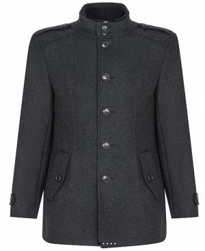 Мужское текстильное пальто с отделкой из трикотажа