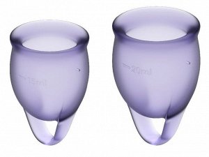 Satisfyer Набор фиолетовых менструальных чаш Feel confident Menstrual Cup
