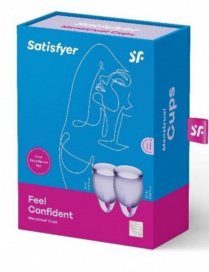 Satisfyer Набор фиолетовых менструальных чаш Feel confident Menstrual Cup