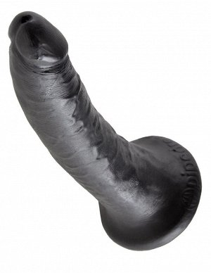Чёрный фаллоимитатор с присоской 7" Cock - 17,8 см.