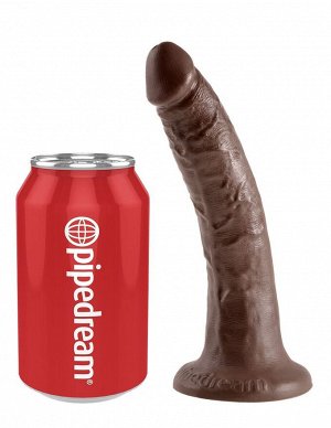 Коричневый фаллоимитатор с присоской 7" Cock - 17,8 см.