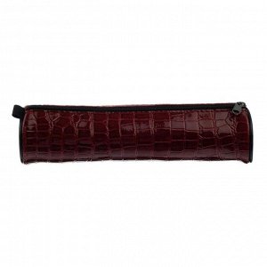 Пенал-тубус для кистей, мягкий, 255 х 65 мм, экокожа, «Канцбург», бордовый