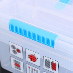 Контейнер-органайзер с крышкой FunBox «Хобби», 5 л, 25?20?16 см, 6 вставок S + лоток S, цвет прозрачный