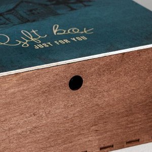Коробка деревянная подарочная «Деревушка», 25 ? 25 ? 10 см