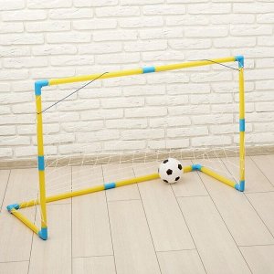 1 TOY Ворота футбольные «Весёлый футбол» с сеткой, с мячом
