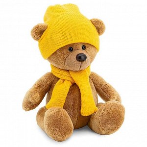 Мягкая игрушка «Медведь Топтыжкин», шапка, шарф, цвет коричневый, 17 см