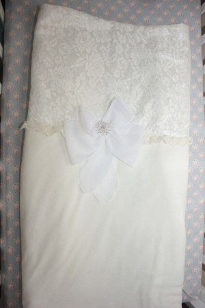 Одеяло-плед  велюр с гипюром  80*86 см