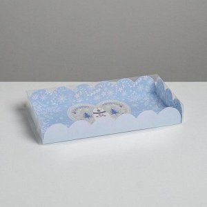 Коробка для кондитерских изделий с PVC крышкой «Снежная пора», 10.5 x 21 x 3 см