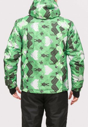 Мужская зимняя горнолыжная куртка зеленого цвета 18108Z
