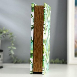 Шкатулка-книга дерево кожзам "Ананасы" зеркало 26х17,5х5 см