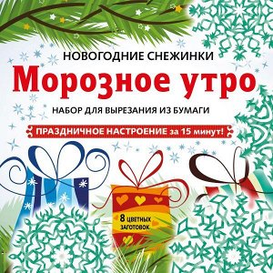 Снежинки из бумаги «Морозное утро» на скрепке (197х197 мм)