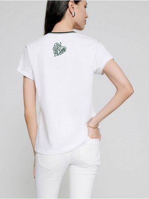 Белая футболка с сияющей вышивкой LD 1107 19С-951ТСП